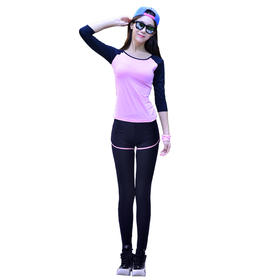 特惠双十一 网红健身服瑜伽服女健身房跑步运动套装女2018新款速干衣两件套