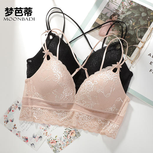 春夏必备法式仙女三角杯，小胸性感薄款，交叉肩带露背也好看，轻蝶如羽 商品图1