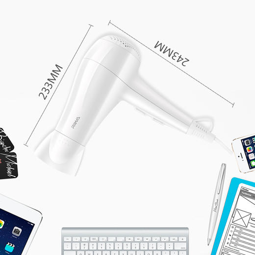 雷瓦(RIWA) 电吹风机 家用大功率快速干发吹风筒2000W 白色RC-7136 商品图5