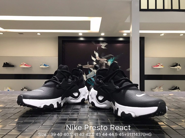 男款鞋 耐克 皮面 ow联名 nike presto react 高桥盾套脚系带百搭慢跑