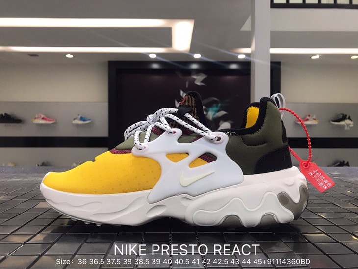 男女款均有 耐克 nike presto react 高桥盾套脚系带百搭慢跑鞋