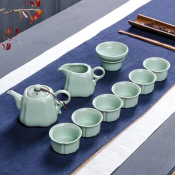 茶具套装 整套功夫汝窑茶具 汝瓷茶壶茶杯 南瓜壶 10头 商品图2