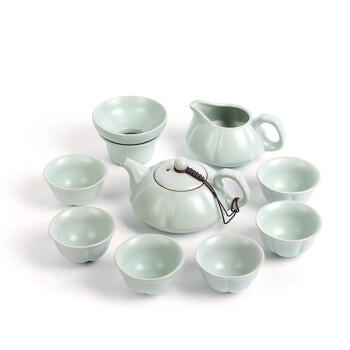 茶具套装 整套功夫汝窑茶具 汝瓷茶壶茶杯 南瓜壶 10头 商品图1