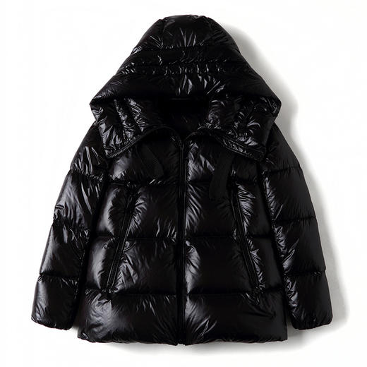 MY-604-2秋冬新款女装 欧美纯色连帽长袖加厚保暖羽绒服外套 商品图5
