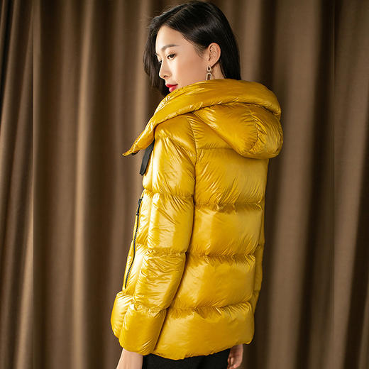 MY-604-2秋冬新款女装 欧美纯色连帽长袖加厚保暖羽绒服外套 商品图2