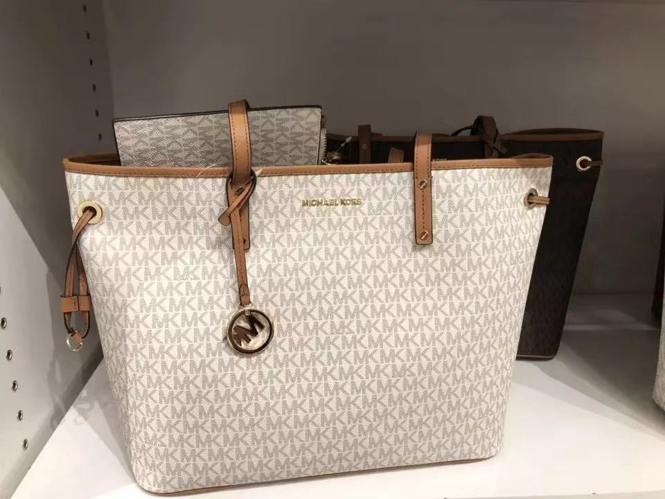 10种颜色 michael kors mk女士新款纯皮敞口托特包 带