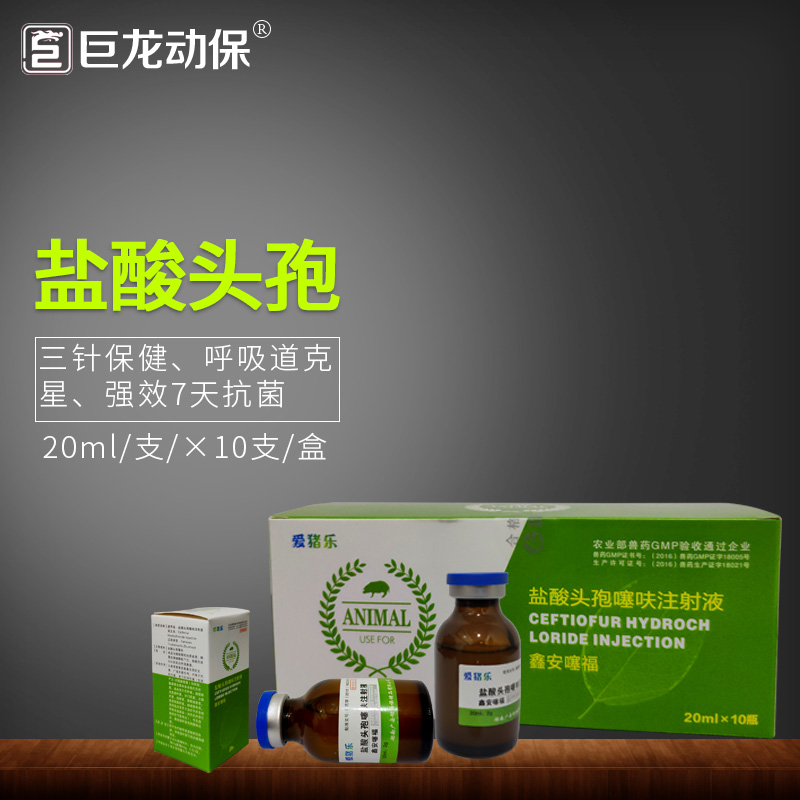 巨龙动保10%盐酸头孢噻呋注射液,呼吸道克星