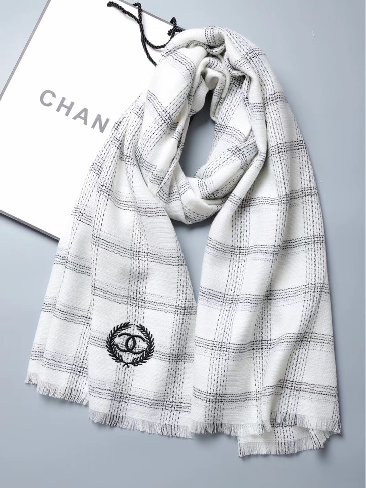 【原单精品】chanel100%极品山羊绒金丝羊绒披肩麦穗logo80*200cm