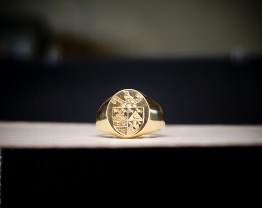 英国古董18K金盾牌家族徽章雕刻戒指o frantiques英国古董 商品图8