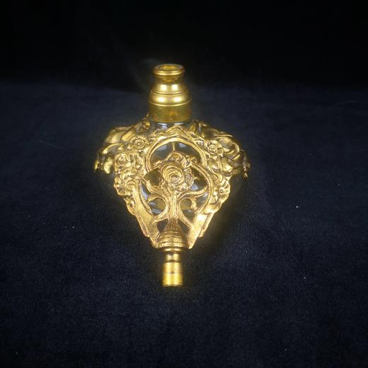 24K镀金西方古董鎏金复古玫瑰纹饰香水瓶 商品图3