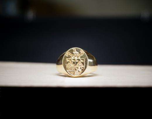 英国古董18K金盾牌家族徽章雕刻戒指o frantiques英国古董 商品图6