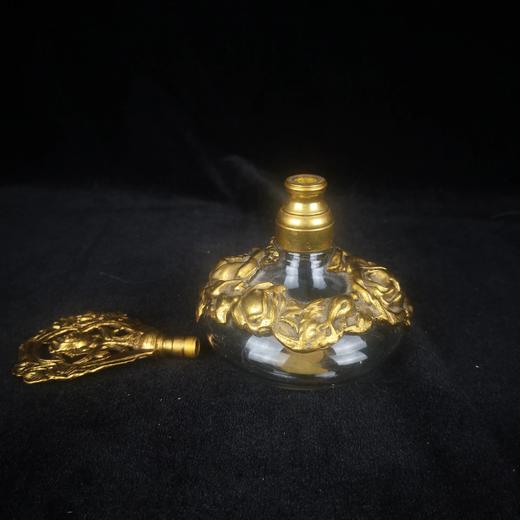 24K镀金西方古董鎏金复古玫瑰纹饰香水瓶 商品图4