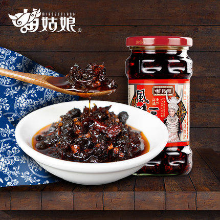 苗姑娘 豆豉辣椒酱 下饭菜拌饭酱调味佐餐280g 商品图1