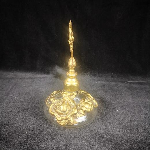 24K镀金西方古董鎏金复古玫瑰纹饰香水瓶 商品图2