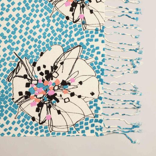 CESARE BRUNI品牌，精纺羊毛抽象花卉流苏披肩 CFW1202011 商品图14