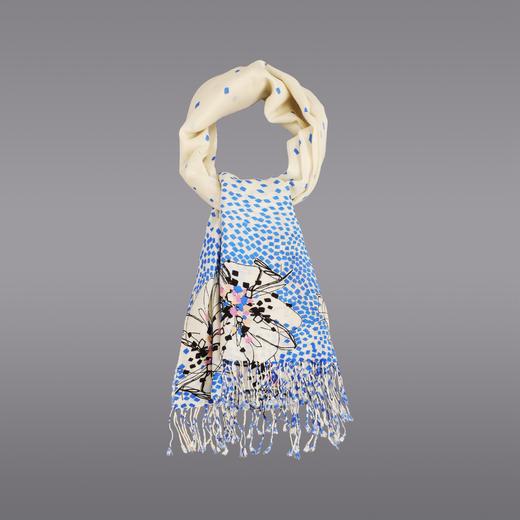 CESARE BRUNI品牌，精纺羊毛抽象花卉流苏披肩 CFW1202011 商品图6