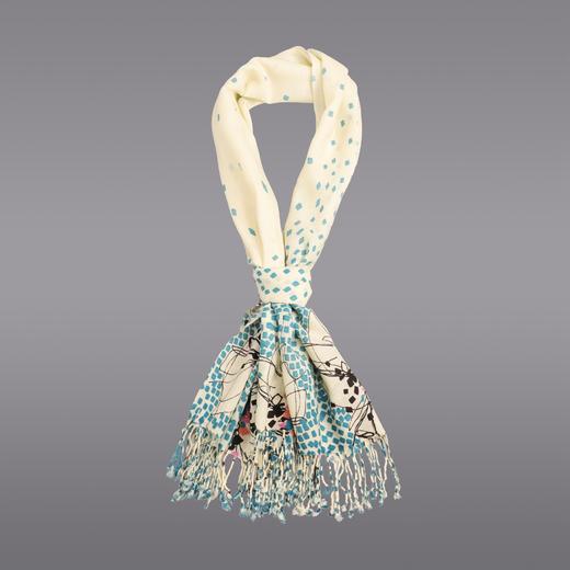 CESARE BRUNI品牌，精纺羊毛抽象花卉流苏披肩 CFW1202011 商品图12