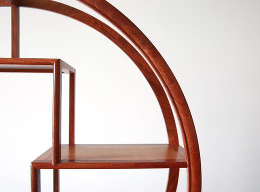 红桥红  精品 缅甸花梨 【圆形 • 博古架】多宝阁置物架  全榫卯结构 一物多用 实用收藏 商品图3