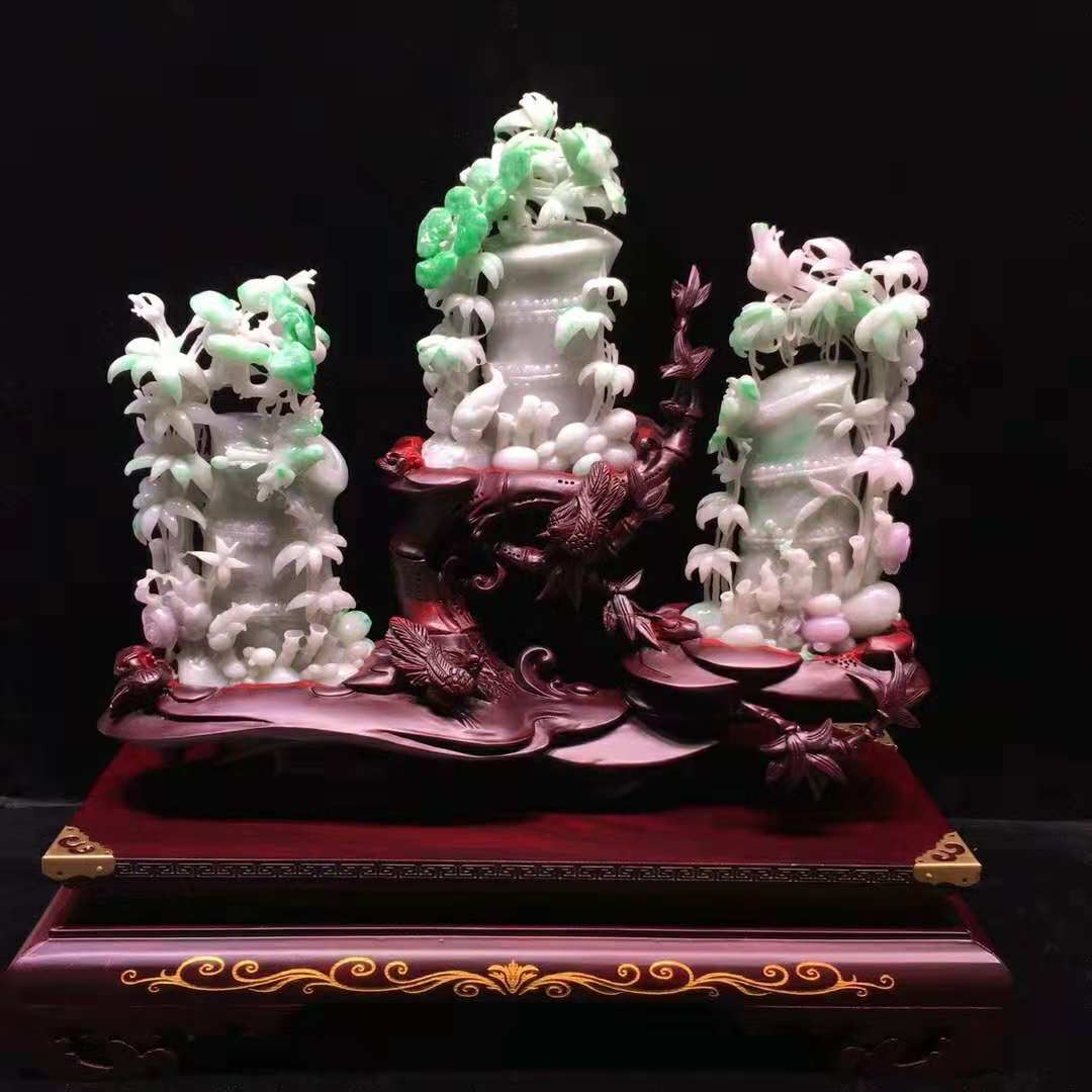 【61531】翡翠"步步高升"精品摆件