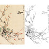 于非闇竖幅工笔花鸟白描底稿-梅花斑鸠《梅竹双鸠》-多种白描尺寸可选-YF16 商品缩略图0