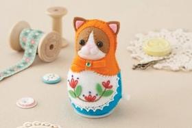  橘猫小碎步羊毛毡材料包