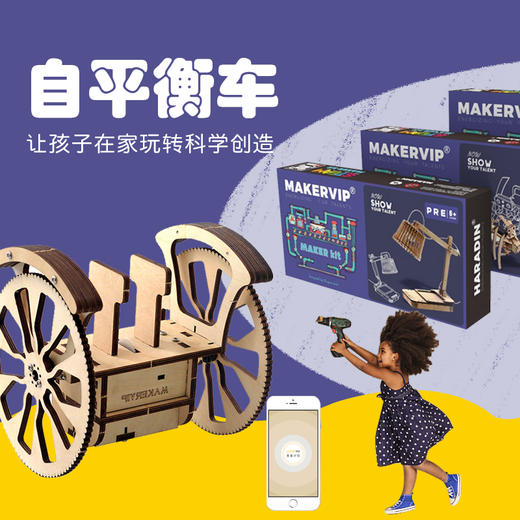 科技小制作益智男生拼装玩具女孩儿童在线课程麦客盒子平衡车礼品 商品图0