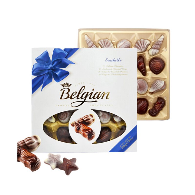 比利时 belgian/白丽人贝壳形巧克力礼盒 250g/盒