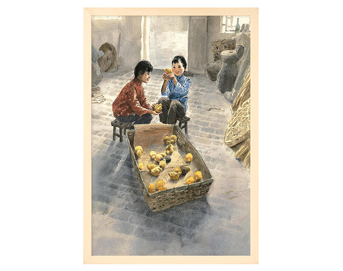 城南旧事装饰画 关维兴 原木画框办公居家 正版授权 读库实木挂画