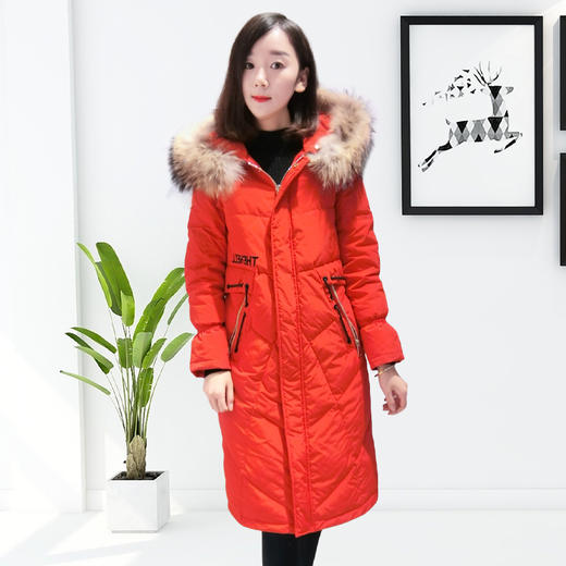 她之蝶冬季上新加厚羽绒服时尚修身狐狸毛白鸭绒潮收腰1840114 商品图1