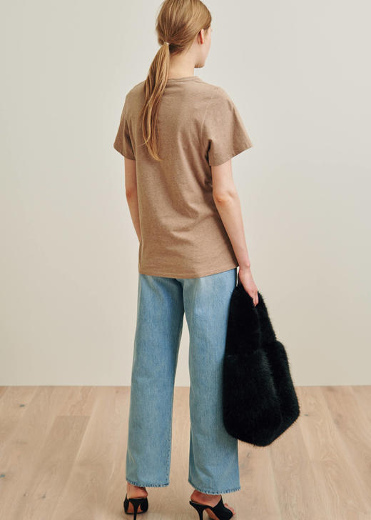 Toteme 19ss Espera短袖T恤 奶咖色/黑色 商品图1