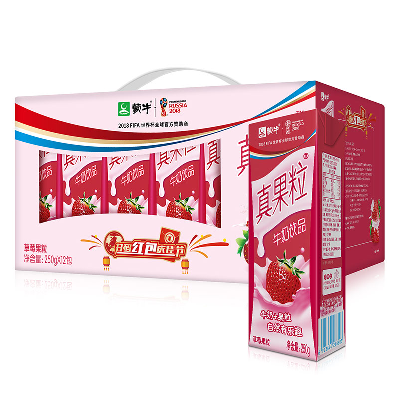 (抢购)蒙牛 真果粒 草莓味 250g*12盒