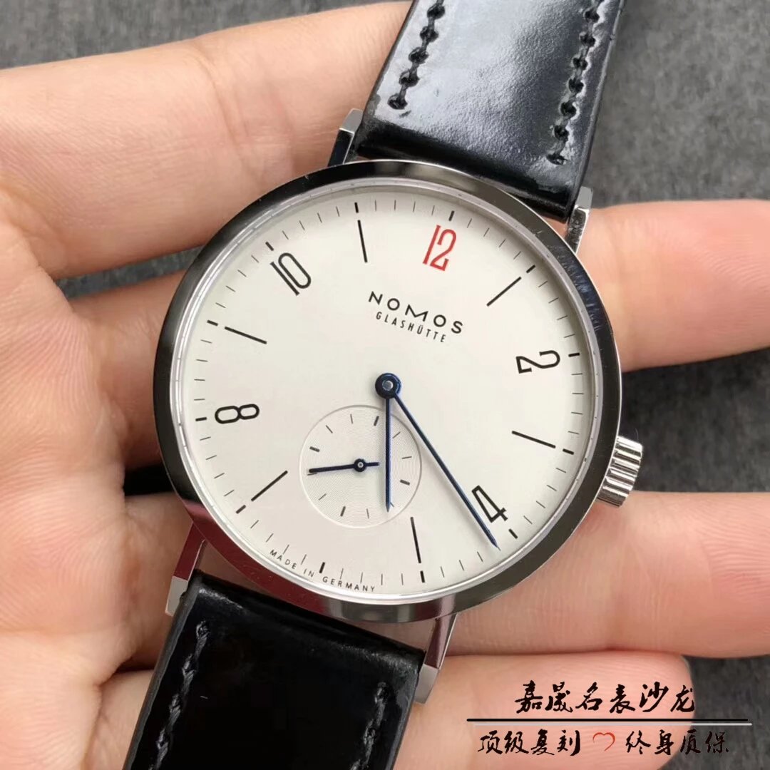 gp厂出品nomos经典款601红12表盘机芯表带全面升级gp厂包豪斯风格力作