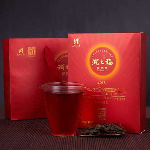 白沙溪丨润之福 茯砖茶 安化黑茶 金花普茂 330g 商品图0