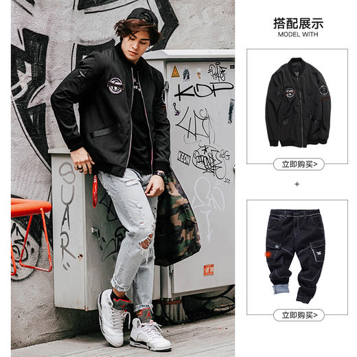 【清仓价】LSDZW雷萨顿威男士秋季大码休闲夹克外套 胖子宽松开衫个性秋装 商品图8