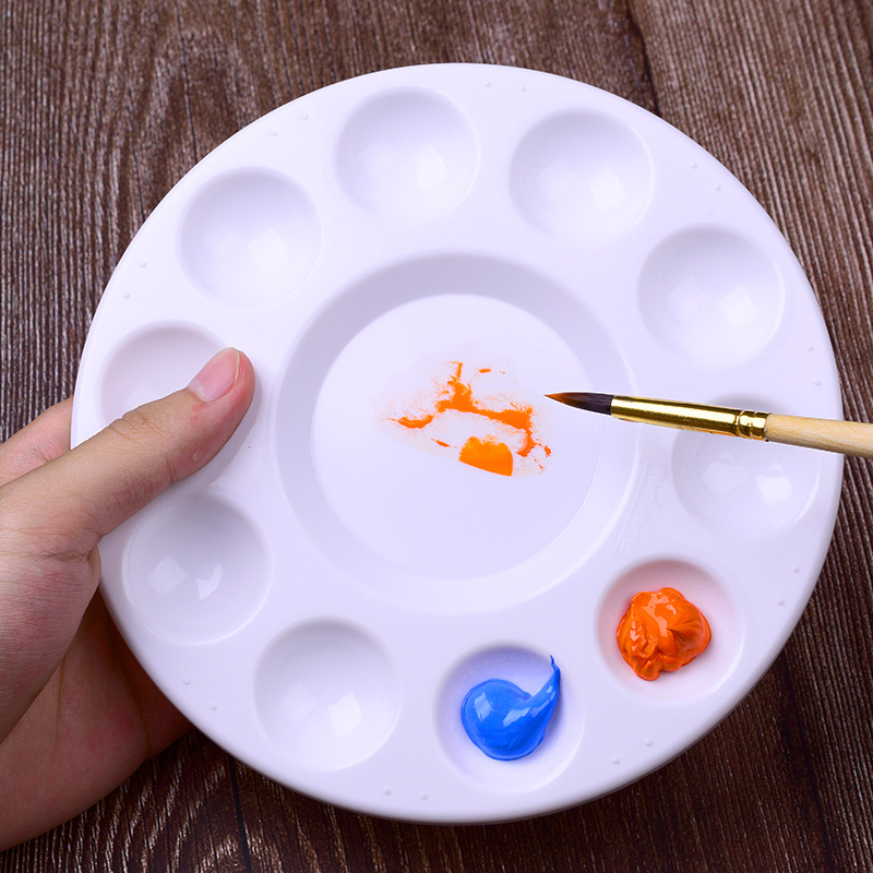 蒙玛特圆形10孔调色盘塑料 便携写生调色盘油画水彩水粉国画圆形调色