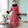 SZM-A50-1818羽绒服女2018新款中长款中国风复古香云纱白鸭绒狐狸毛领外 商品缩略图1