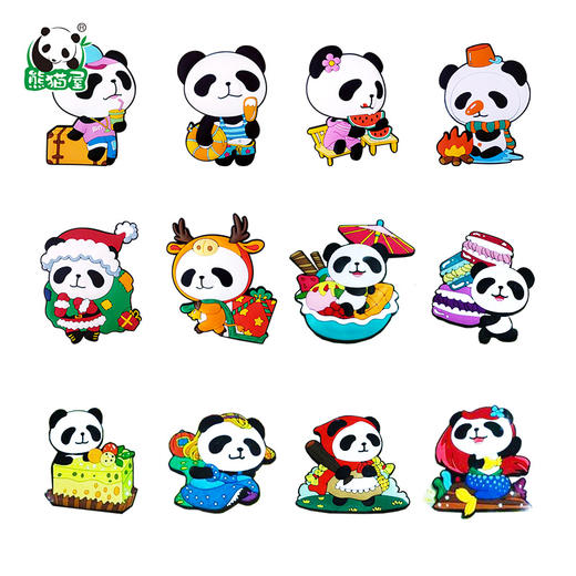 熊猫屋PANDAHOUSE磁力冰箱贴 立体软胶卡通 12款图案可选 商品图0