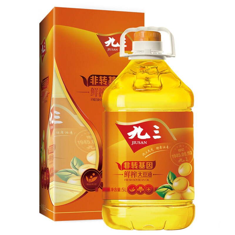 九三 非转基因 鲜榨 大豆油 一级 5l