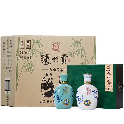 【泸州老窖酒名堂】52度泸州贡欢乐共享500ml*2*4 商品图1