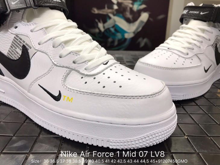 男女均有耐克nikeairforce1mid07lv8sneakerwhiteforman804609605解构