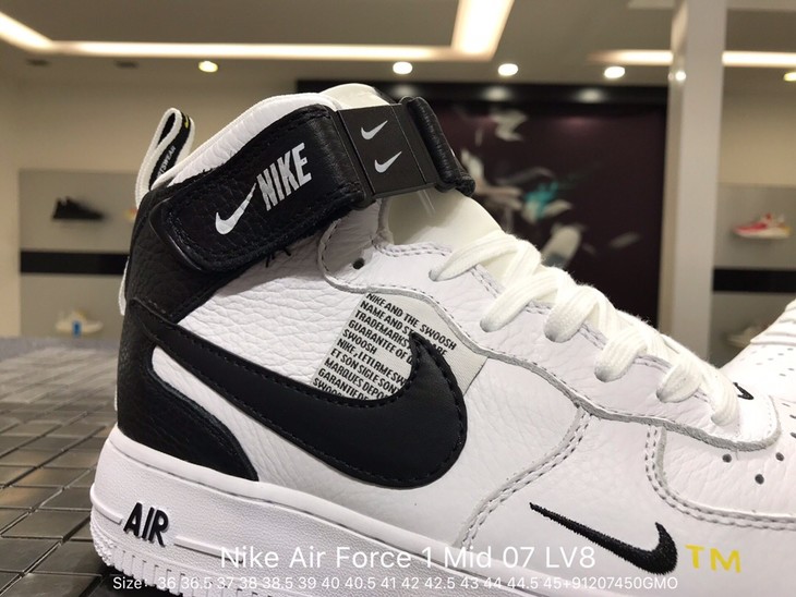 男女均有耐克nikeairforce1mid07lv8sneakerwhiteforman804609605解构