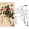 于非闇竖幅工笔花鸟白描底稿-粉红牡丹-YF27 商品缩略图0