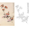 于非闇竖幅工笔花鸟白描底稿-杜鹃-YF25 商品缩略图0