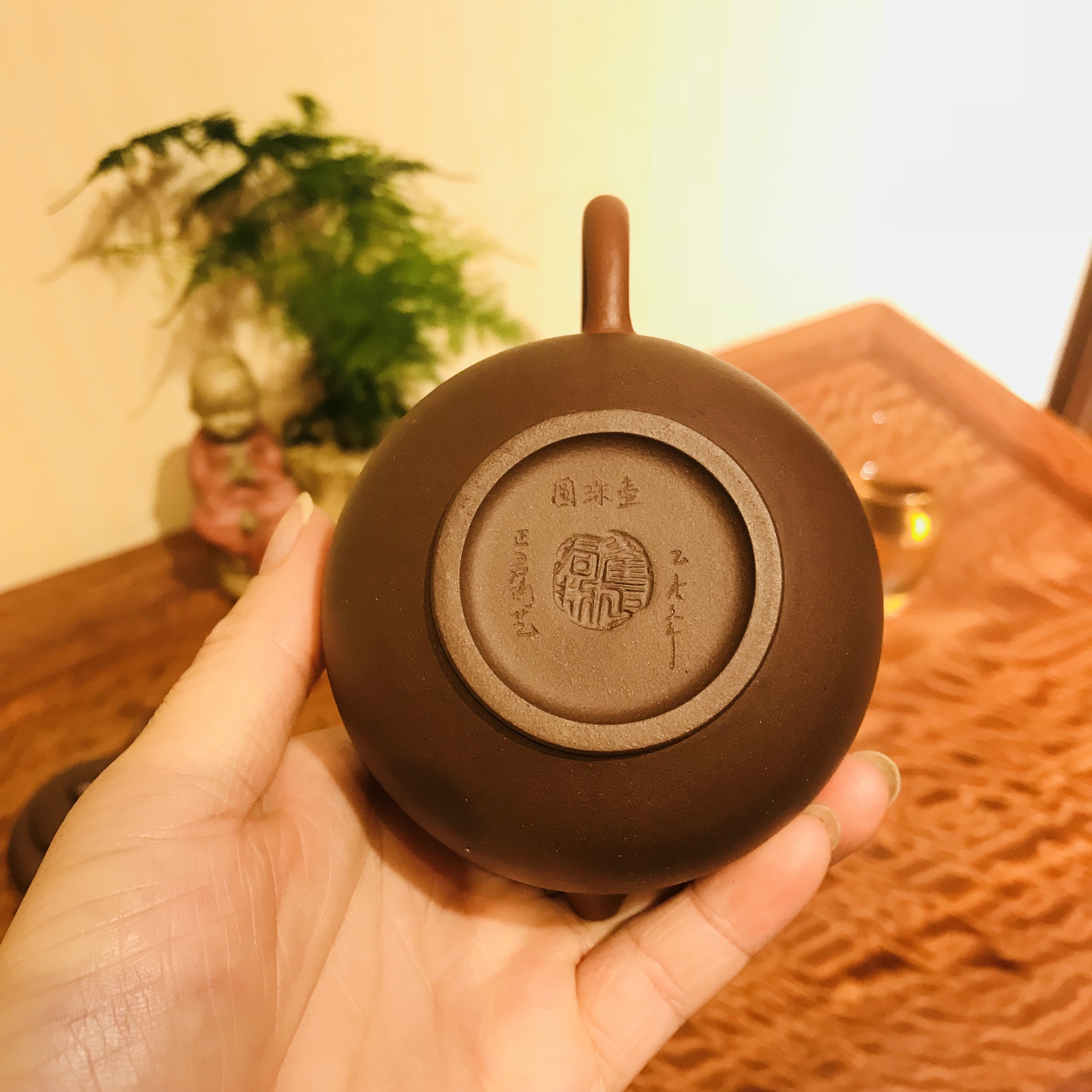 江苏宜兴紫砂壶 双色圆珠翟正君手工制作 120cc