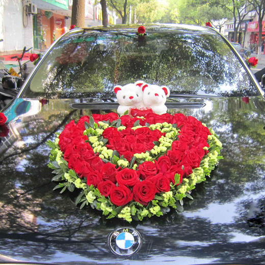婚车花车花饰套餐-结婚新人主婚车鲜花装饰豪华气派可上门布置 商品图3