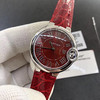    卡地亚蓝气球系列 新年中国红🇨🇳 中号33mm 瑞士石英机芯 蓝宝石镜面，鳄鱼纹牛皮表带蓝宝石镜面，认准独家品质，不断的升级修改 更一步的接近正品「1970621603」 商品缩略图2