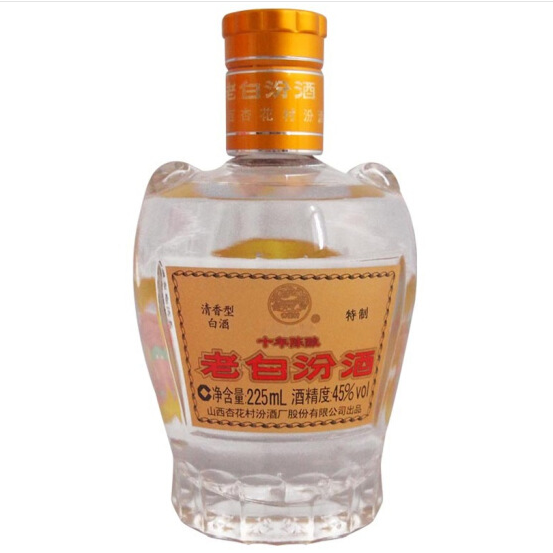 汾酒15年225ml双胞胎,小瓶汾酒225ml 老白汾酒 十年陈酿45度(双胞胎礼盒)225ml*2瓶(酒类)