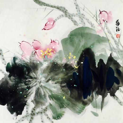 苏钰-真迹- 国画花鸟《荷塘雅韵》  客厅 餐厅  卧室 商品图1