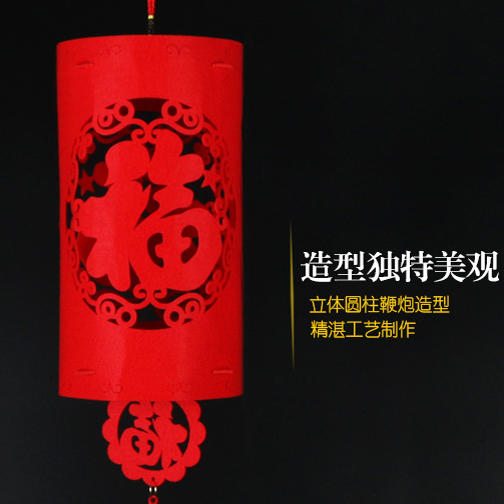 【批量采购请加微信：yskdzhx】元宵灯笼 不织布圆柱走马灯（宁波2号仓库）【不零售，批量采购1000元起】 商品图2