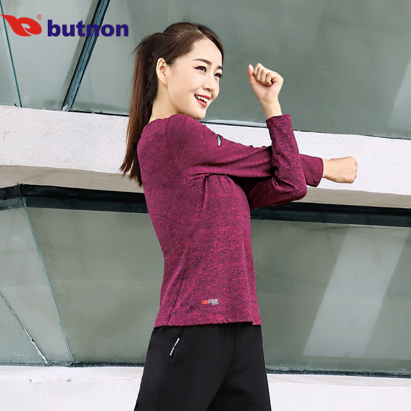 8706巴特侬 圆领运动长袖T恤女户外长袖T恤强弹力休闲长袖圆领